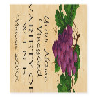 Wine Template Vintage Grapes Personalised Bottle