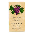 Wine Template Vintage Grapes Personalised Bottle