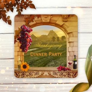 Wine Thanksgiving Dinner Party Invitation