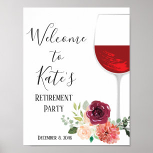 Wine theme, adult party, welcome sign