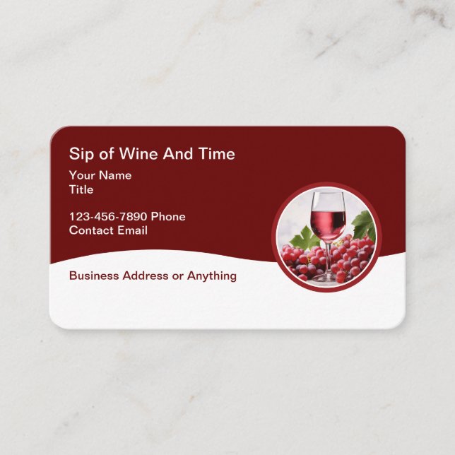 Wine Theme Business Cards (Front)