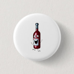 Wine theme, red wine, bottle of wine 3 cm round badge
