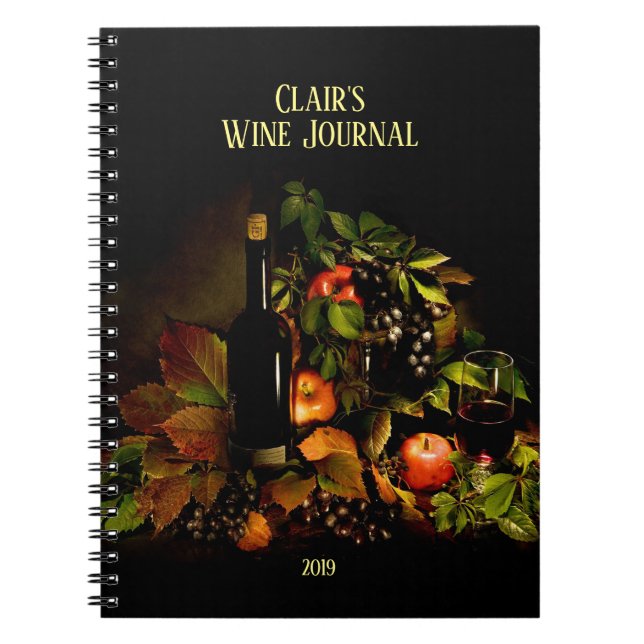 Wine Theme Still LIfe/Personalised Wine Journal (Front)