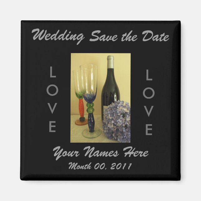 Wine Theme Wedding Magnet (Front)