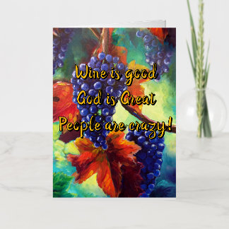 Wine themed  foil greeting card