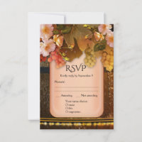 Wine Themed Menu Choice Wedding RSVP Card