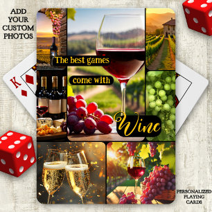 Wine Themed Photo Collage Personalized Playing Cards