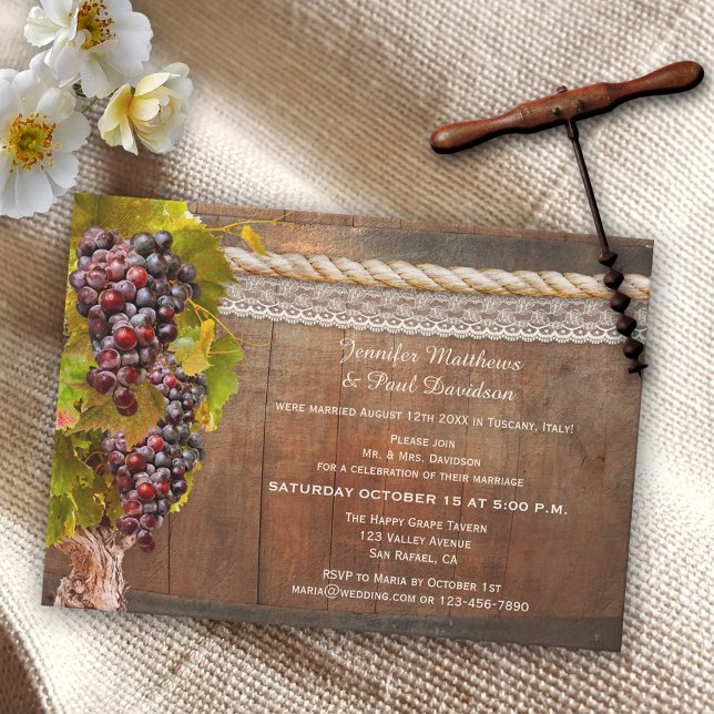 Wine Themed Post Wedding Reception Only Invitation (Creator Uploaded)
