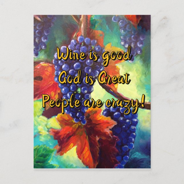 Wine themed  postcard (Front)