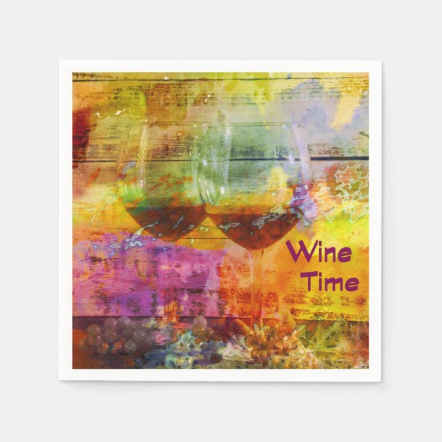 Wine Time Cocktail Napkins (Front)