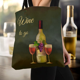 Wine to Go Cute Classic Art Tote Bag