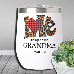 Wine Tumbler Custom Monogram Leopard Name Personal