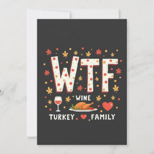 WIne Turkey Family Funny Thanksgiving  Announcement