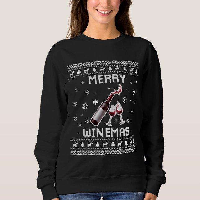 Wine Ugly Christmas Sweater (Front)