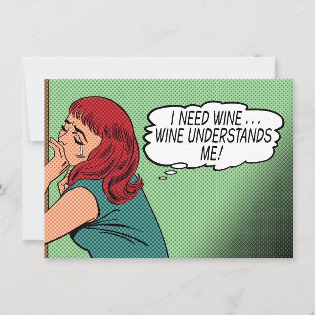 "Wine Understands Me!" Note Card (Front)