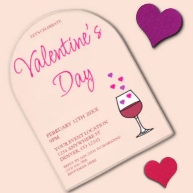 Wine Valentine's Day Party  Acrylic Invitations (Creator Uploaded)
