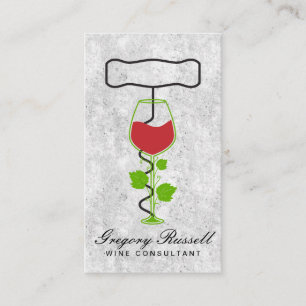 Wine Vine Logo Corkscrews Business Card