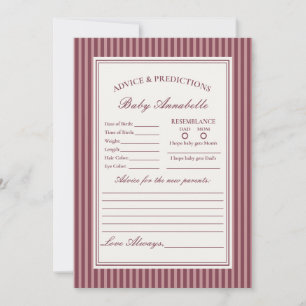 Wine Vineyard Club Old Money Advice for Baby Card