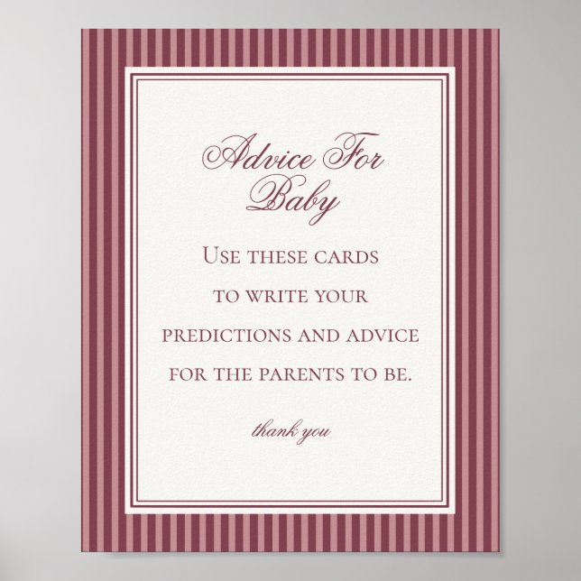 Wine Vineyard Club Old Money Advice for Baby Game Poster (Front)