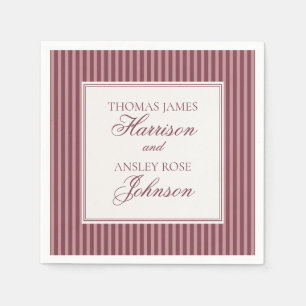 Wine Vineyard Club Old Money Striped Wedding Napkin