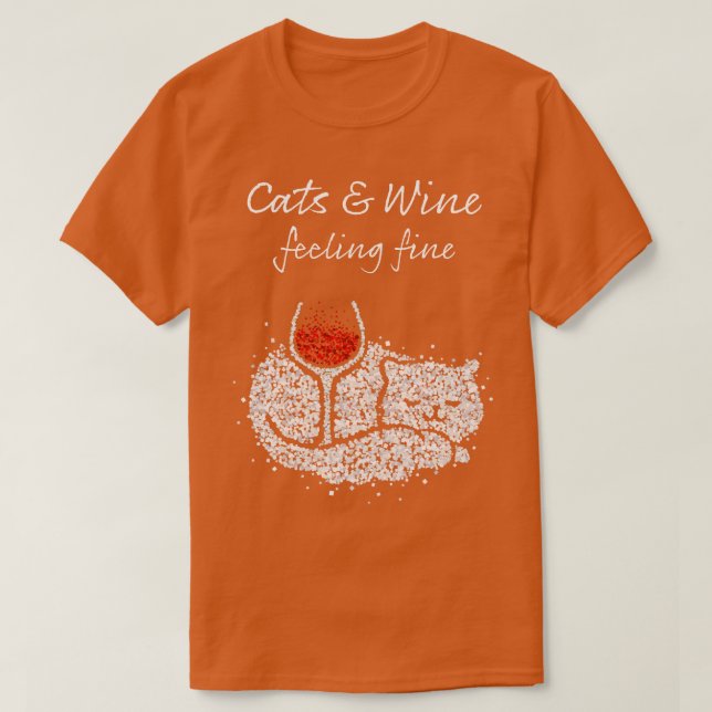 Wine Vino Wine Lover Cat Owner Cat Hangover T-Shirt (Design Front)