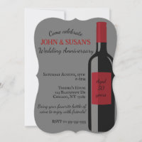 Wine Wedding Anniversary Party Invitation