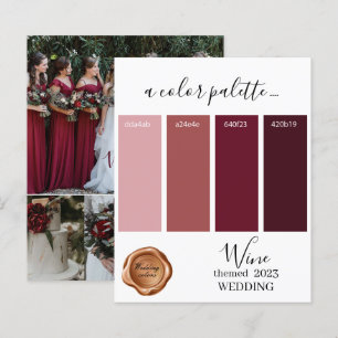 Wine Wedding colours Palette Card 2023