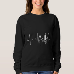 Wine Wine Drinker Ekg Vino Sweatshirt