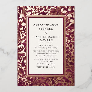 Wine Winery Vineyard Wedding Foil Invitation