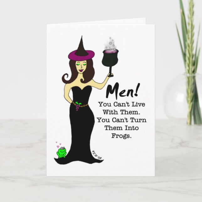 Wine Witch Anti-Valentine's Day Card (Front)