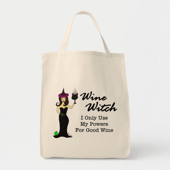Wine Witch Tote Bag (Front)