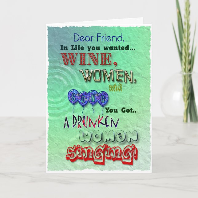 Wine women and song card (Front)