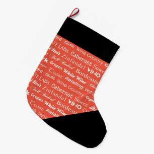 WINE WORDS LARGE CHRISTMAS STOCKING