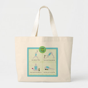 Wine Yoga Poses Large Tote Bag