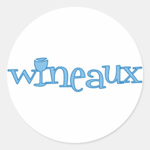 Wineaux (blue) classic round sticker