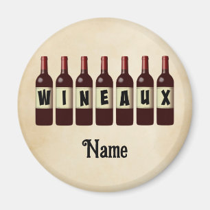 Wineaux Red Wine Bottles Lined Up Customised Magnet