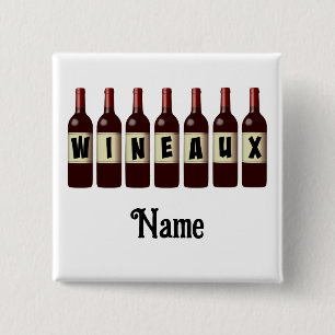 Wineaux Red Wine Bottles Lined Up Customized 15 Cm Square Badge