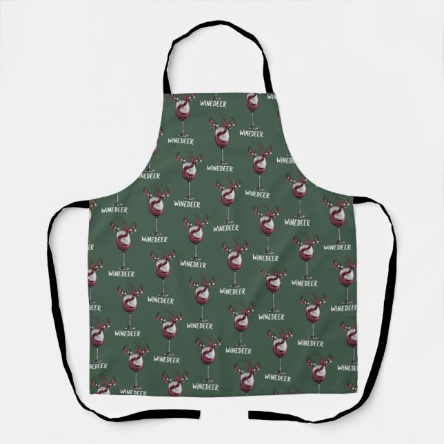 Winedeer Funny Couples Christmas Matching Holiday  Apron (Front)