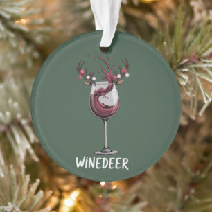 Winedeer Funny Couples Christmas Matching Holiday  Ornament