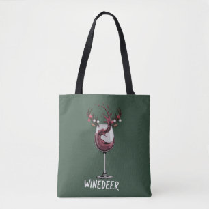 Winedeer Funny Couples Christmas Matching Holiday Tote Bag