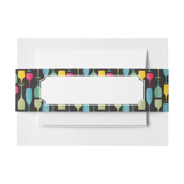 Wineglass Invitation Belly Band (Front Example)