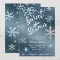 Winer wonderland Shiny sparkle blue snowflakes