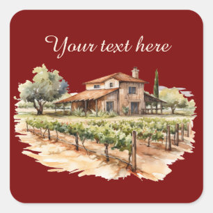 winery add text drink square sticker