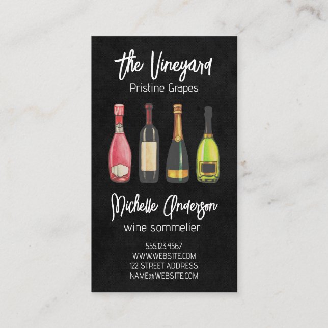 Winery Bottles | Tastings Business Card (Front)