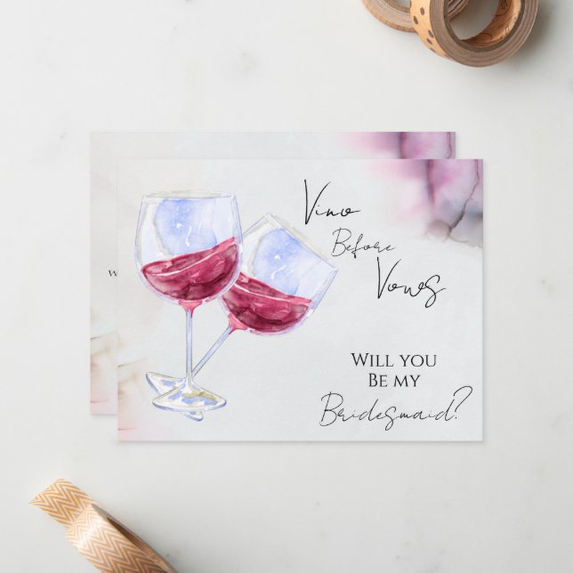 Winery bridal shower  card (Front/Back In Situ)