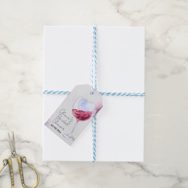Winery bridal shower  gift tags (With Twine)