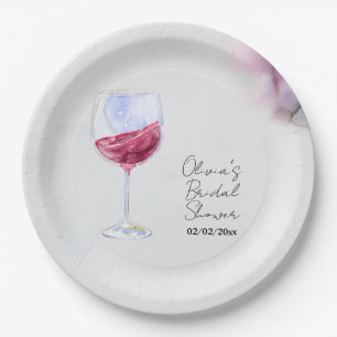 Winery bridal shower paper plate