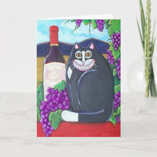 Winery Cat Greetings Card