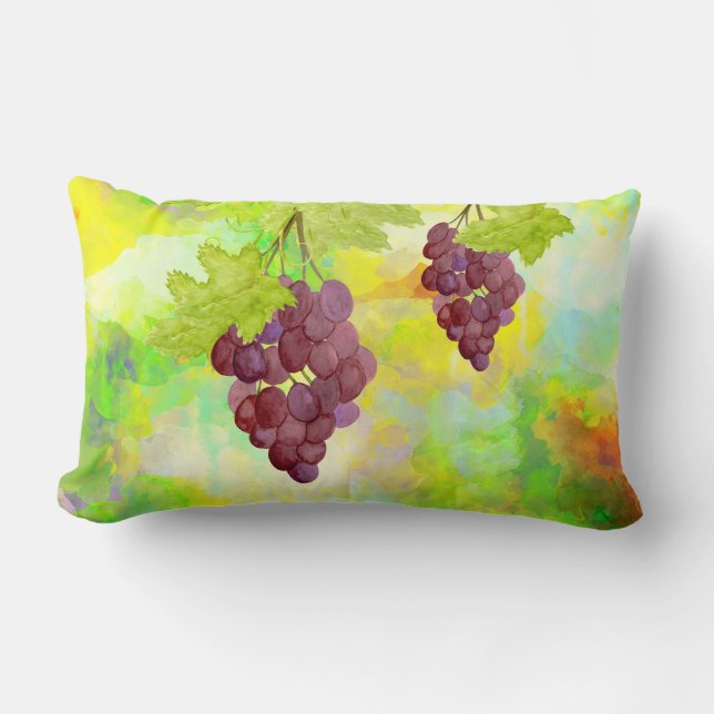 *~* Winery Cellar Wine Grapes Vineyard wine Lumbar Cushion (Front)
