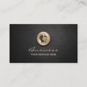 Winery Elegant Black & Gold Royal Wine Business Card